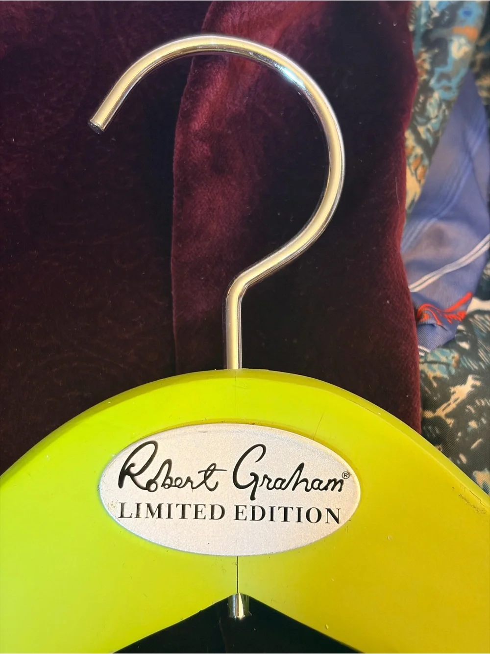 Robert Graham 48 Plum Burgundy Velvet Men’s Blazer Smoking Jacket Coat